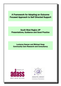 A Framework for Adopting an Outcome Focused Approach to Self