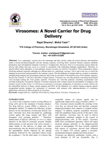 Virosomes: A Novel Carrier for Drug Delivery