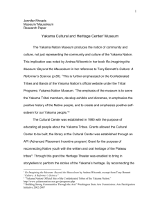 Jennifer Rhoads Research Paper of the Yakama Museum 2
