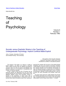 Socratic versus Sophistic strains in the teaching of undergraduate