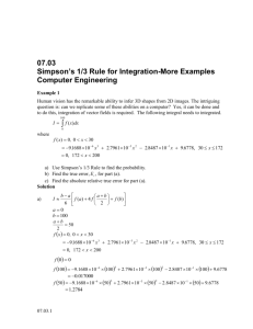 Simpson`s 1/3 Rule for Integration