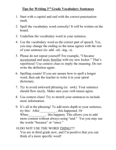 Tips for Writing 3rd Grade Vocabulary Sentences
