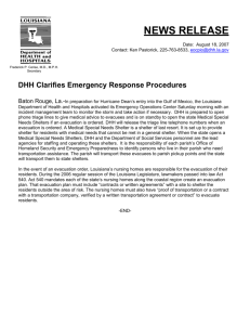 DHH Emergency Response Procedures for Nursing Homes