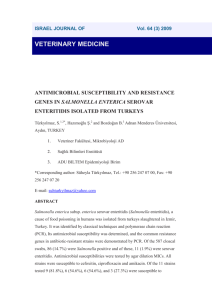 antimicrobial susceptibility and resistance genes in salmonella
