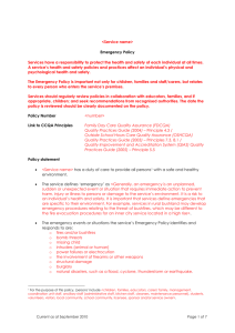 Sample Emergency Policy Template