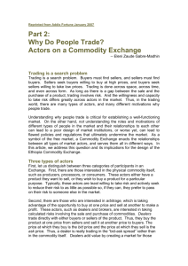 Why Do People Trade? - Ethiopia Commodity Exchange