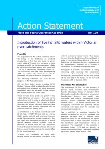 Introduction of live fish into waters outside their natural range within