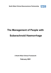 1) Subarachnoid Haemorrhage - Research & Education At Salford