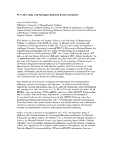 NSF/CISE China Trip Participant Invitation Letter Information