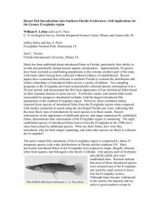 Recent Fish Introductions into Southern Florida Freshwaters, with