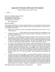 Appendix 10-2 Section 504 Letter Of Complaint
