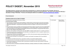 Policy Digest, November 2015 - Northumberland County Council