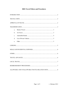 IRIS Travel Policies and Procedures