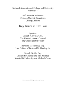 Key Issues in Tax Law - National Association of College and