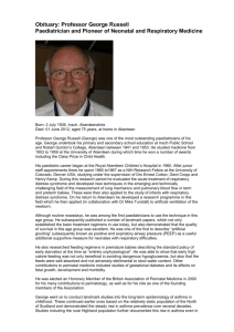 Prof George Russell - June 2012 - British Association of Perinatal