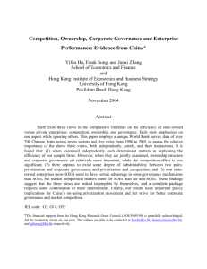 The Impact of Corporate Ownership, Governance, and Competition