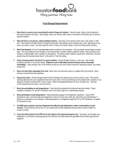 Houston Food Bank Food Storage Requirements