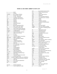 Medical Records Abbreviation List