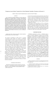 Phosphorus Loss by Stream Transport from a Rural Watershed