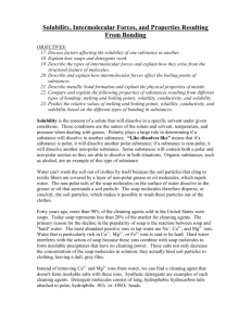 Solubility, Intermolecular Forces, and Properties