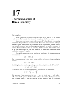 Exp. 17 Thermodynamics of Borax Solubility