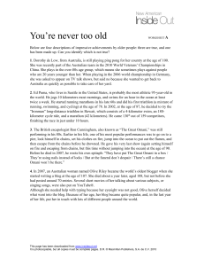 You`re never too old… WORKSHEET A