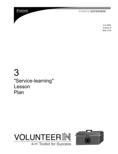 Service-Learning Lesson Plan - Indiana State 4-H