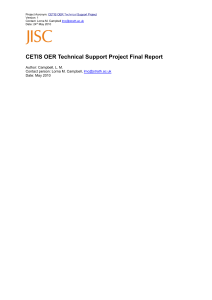 CETIS OER Technical Support Project Final