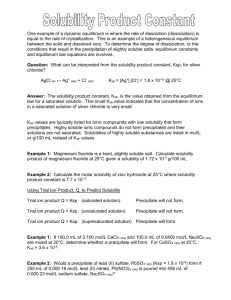 solubility product Ksp