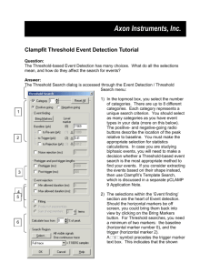 Clampfit Threshold Event Detection Tutorial