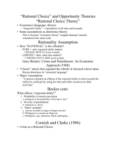 “Rational Choice” and Opportunity Theories