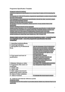 Programme Specification Template