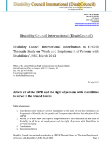 Right to serve in the Army - Disability Council International