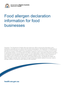 How do I make an allergen declaration for my food?