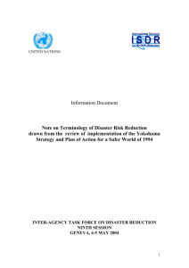 UNITED NATIONS Information Document Note on Terminology of