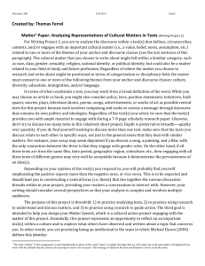 Matter Paper: Analyzing Representations of Cultural Matters in Texts