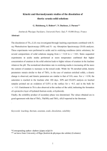 Kinetic and thermodynamic studies of the dissolution of - HAL