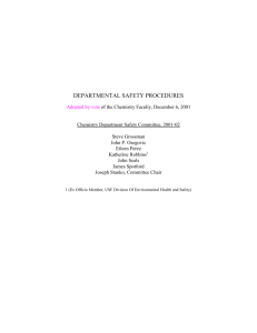departmental safety procedures - Chemistry Department