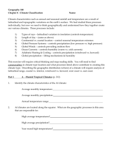 Climate Classification Extra Credit Assignment Page