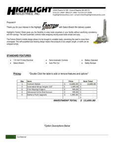 Standard Fantom Robot Specifications