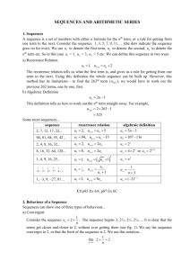 sequences and series