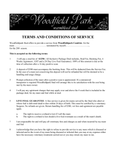 TERMS AND CONDITIONS OF SERVICE Woodfieldpark Stud offers
