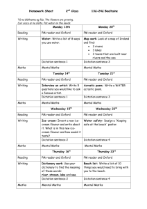 Homework sheet – 2nd class