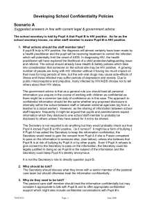 Scenarios for use in developing a school confidentiality policy