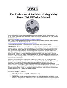 The Evaluation of Antibiotics Using Kirby Bauer Disk Diffusion Method