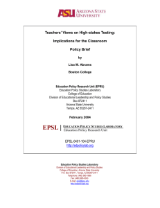 Views on High-Stakes Testing - National Education Policy Center