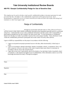 Confidentiality Pledge Template