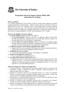 Postgraduate Research Support Scheme (PRSS)