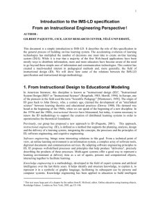 Instructional Engineering and Educational Modeling Languages