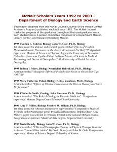outstanding biology undergraduate and graduate students